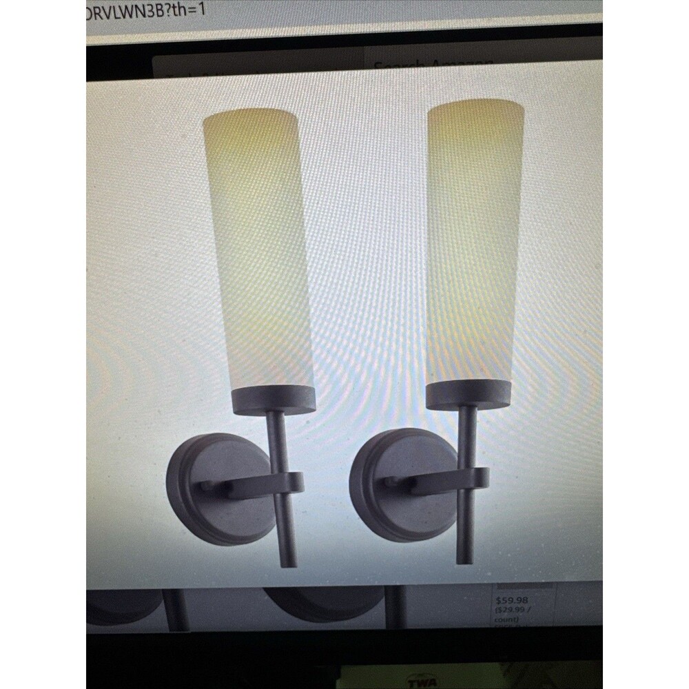 Wall Sconces Set of ,Black Gold Bathroom Sconces Wall Lighting with Clear Gla...